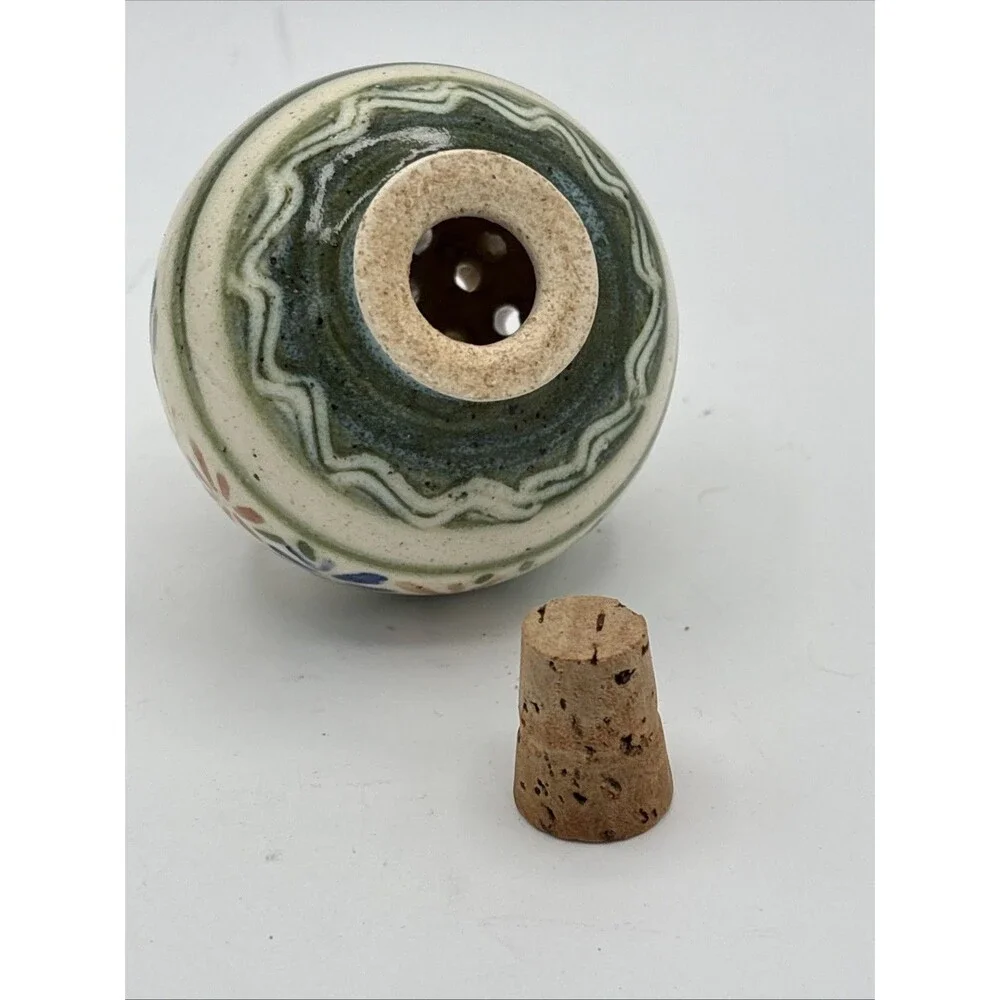 VTG Hand Painted Ceramic Pomander Scent Ball Floral Scentomander Potpourri