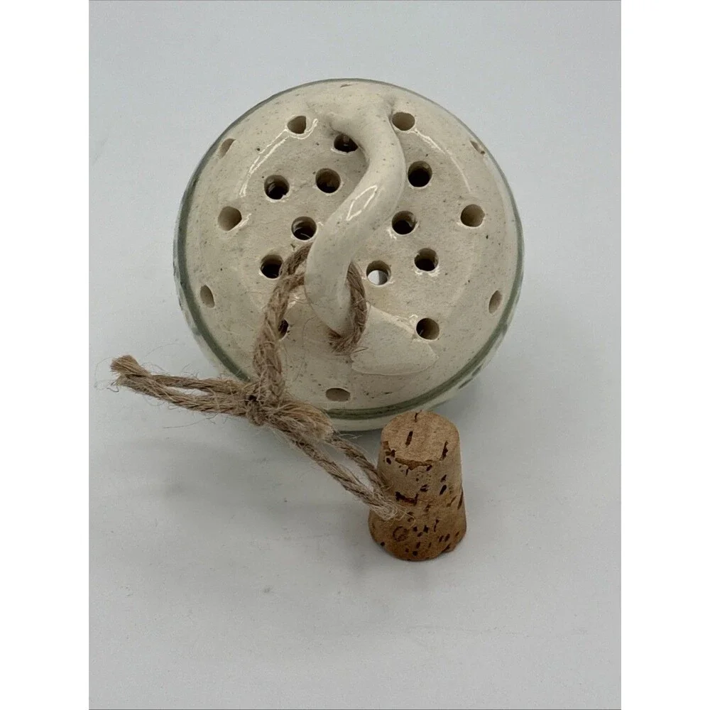 VTG Hand Painted Ceramic Pomander Scent Ball Floral Scentomander Potpourri