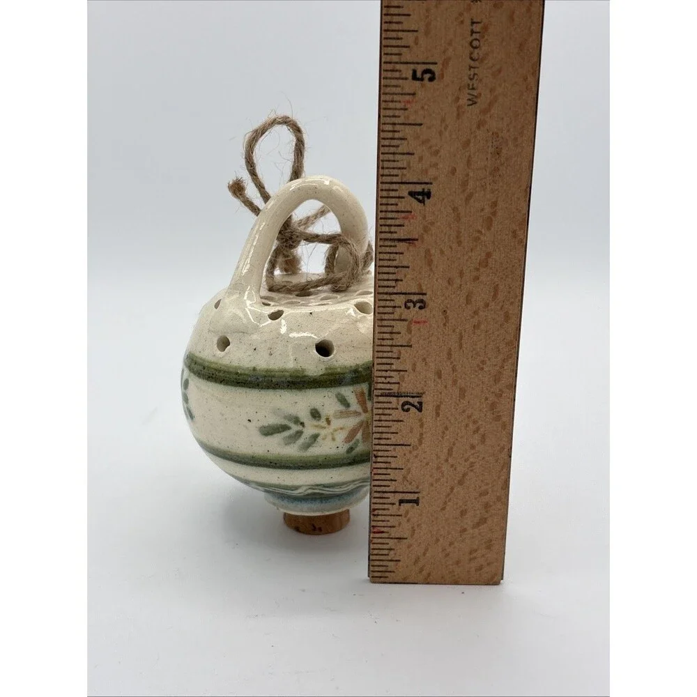 VTG Hand Painted Ceramic Pomander Scent Ball Floral Scentomander Potpourri