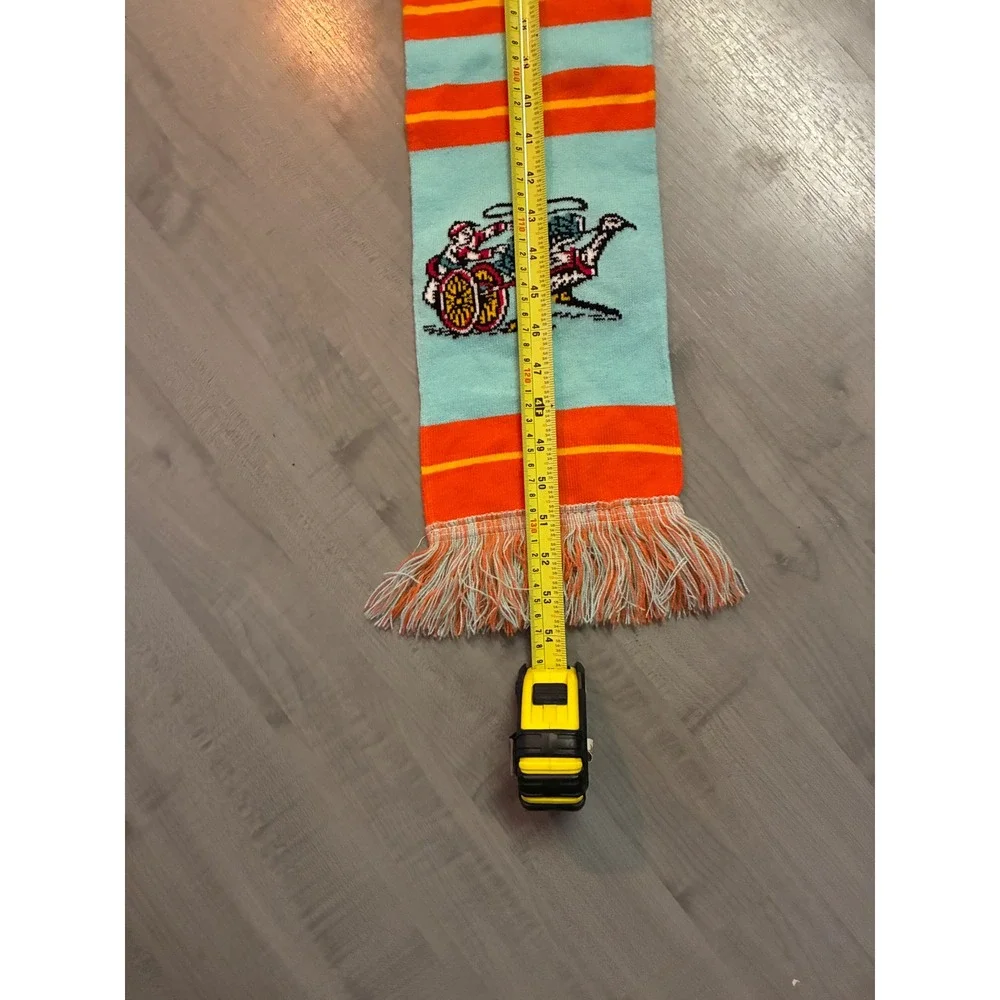 Shanky's Whip Irish Whiskey Knit‎ Scarf Aqua Blue Orange Ostrich Logo Promo