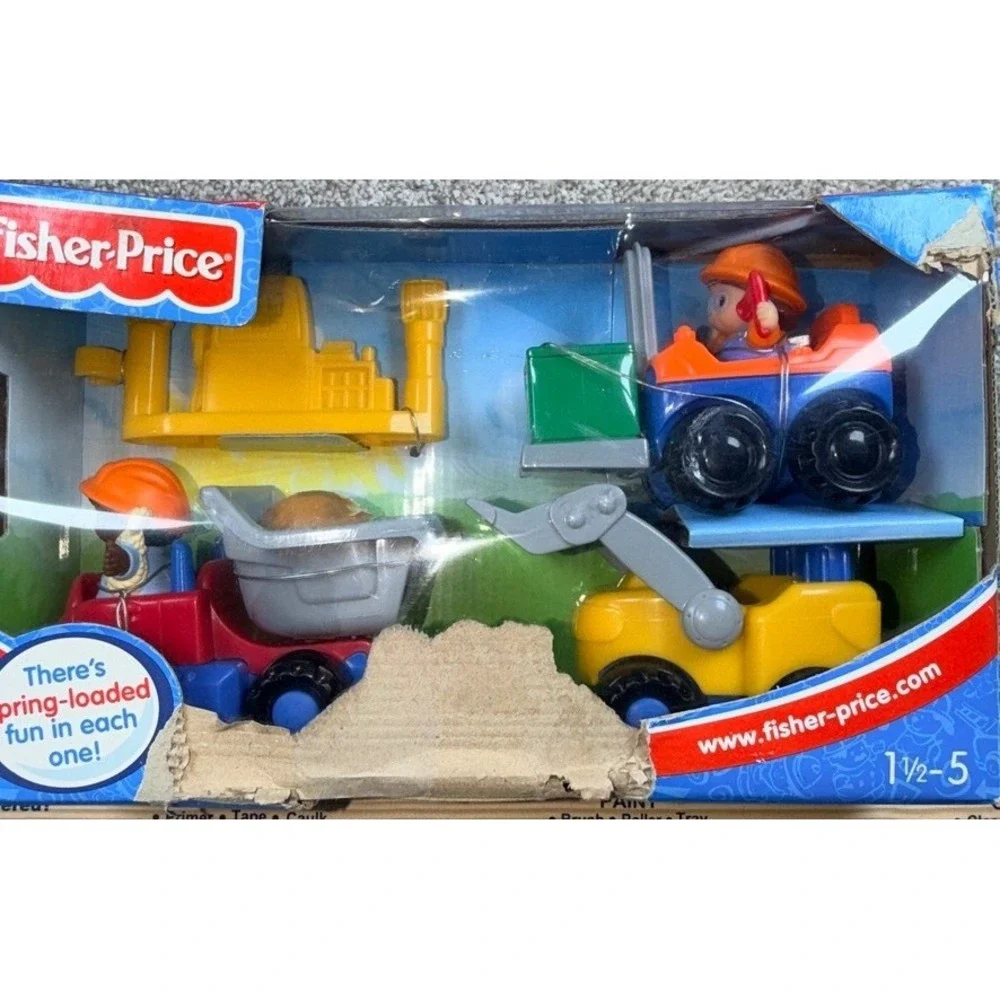 Fisher-Price Little People Lift 'n Load Trucks Construction Set B0135