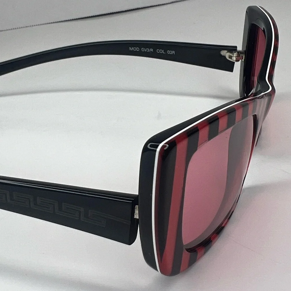 VERSACE Black/Pink‎ Stripe Sunglasses MOD GV3 | PRELOVED!!💓🖤🕶️☀️