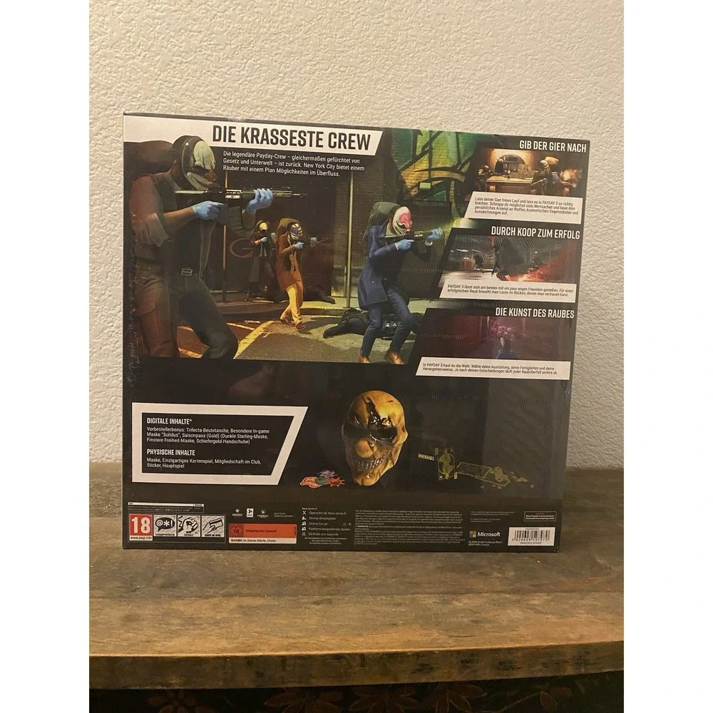 Pay Day 3 Collector's‎ Edition  Xbox Series X New Still Sealed Rare Gold Mask