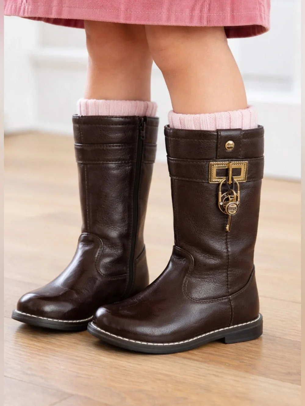 KORS Michael Kors lil Nina girl’s‎ brown dude zip boots size 7