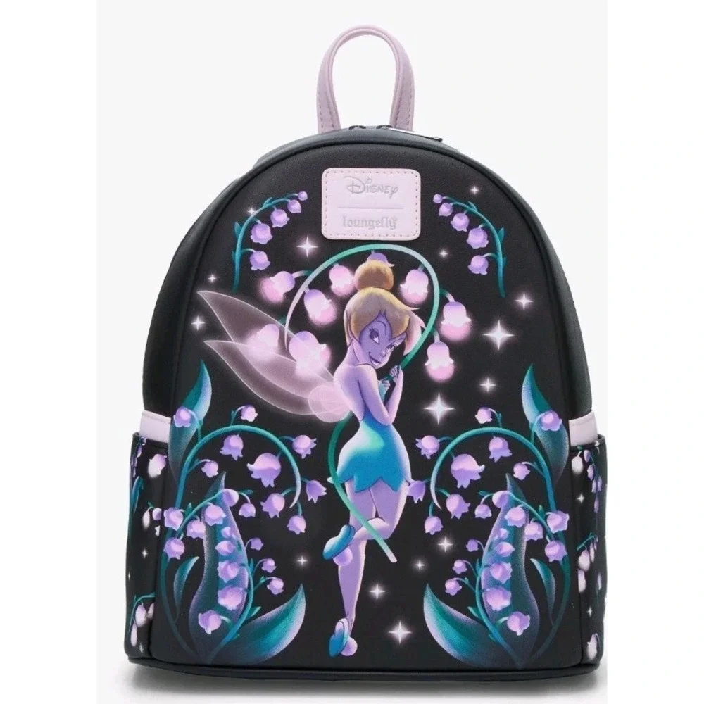 NEW Loungefly Disney Peter Pan Tinker Bell Illuminated Lilly Flowers‎ Backpack