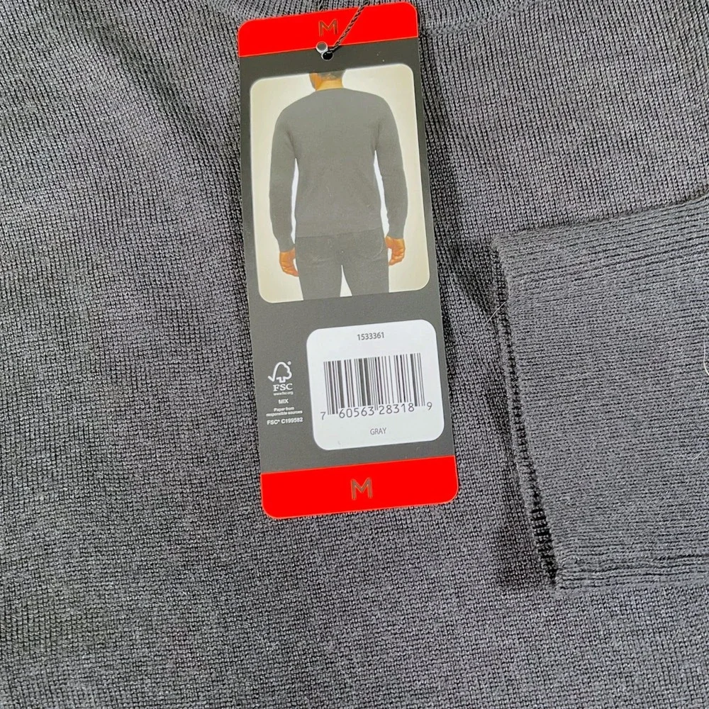 Banana Republic M Charcoal Grey Merino Wool Crewneck Sweater Minimalist‎ Preppy