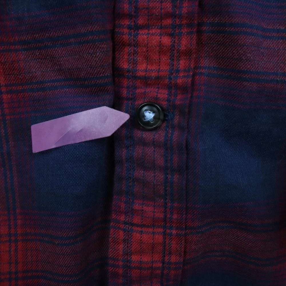 Banana Republic Shirt Mens Medium Slim Fit Luxe Flannel Button Plaid Long Sleeve