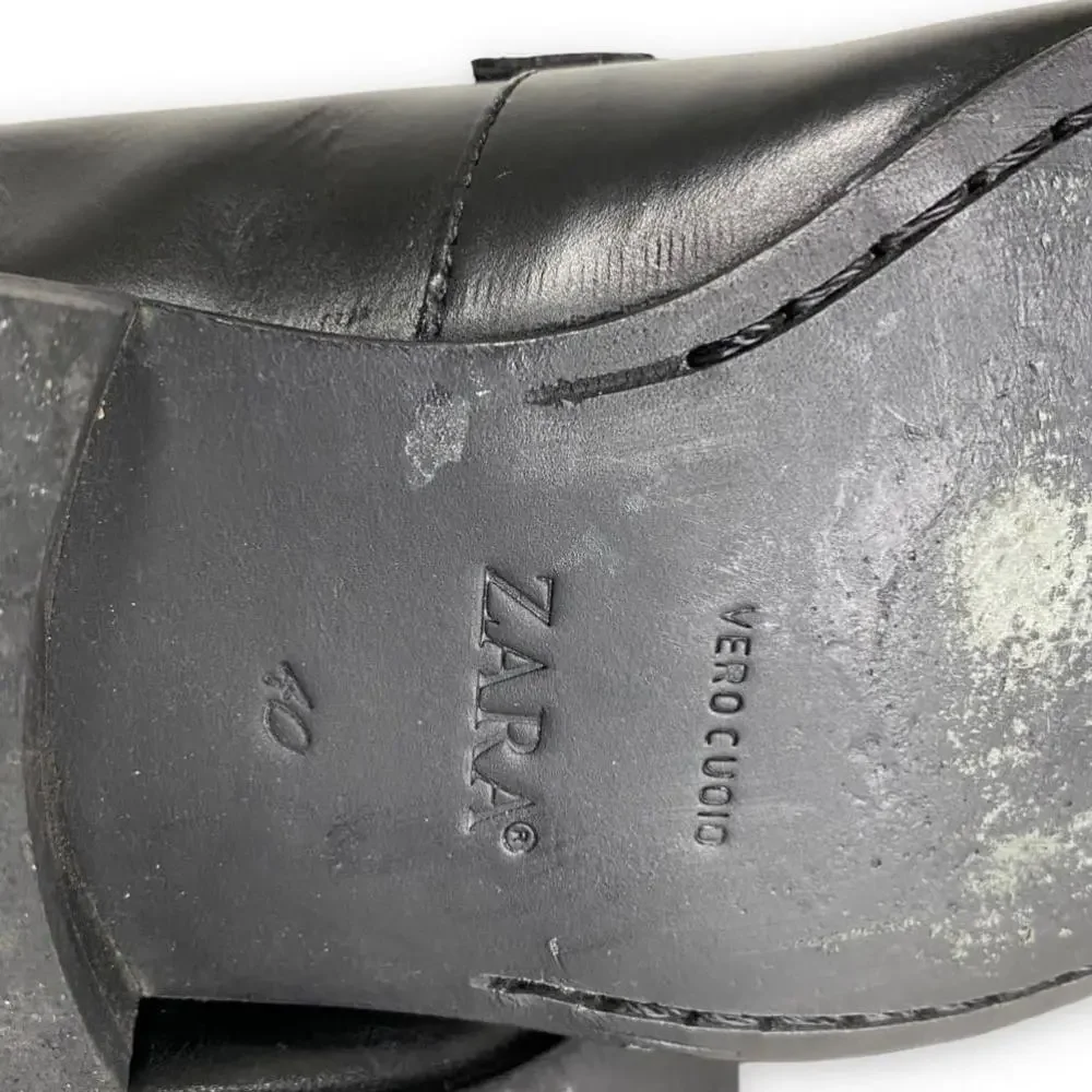 Zara black leather
