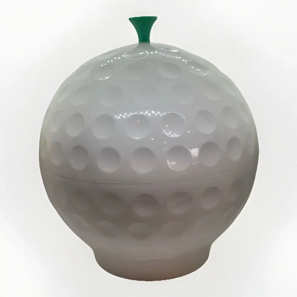 Vintage Over Size Plastic Golf Ball Candy Cookie Ice Bucket Container Tee