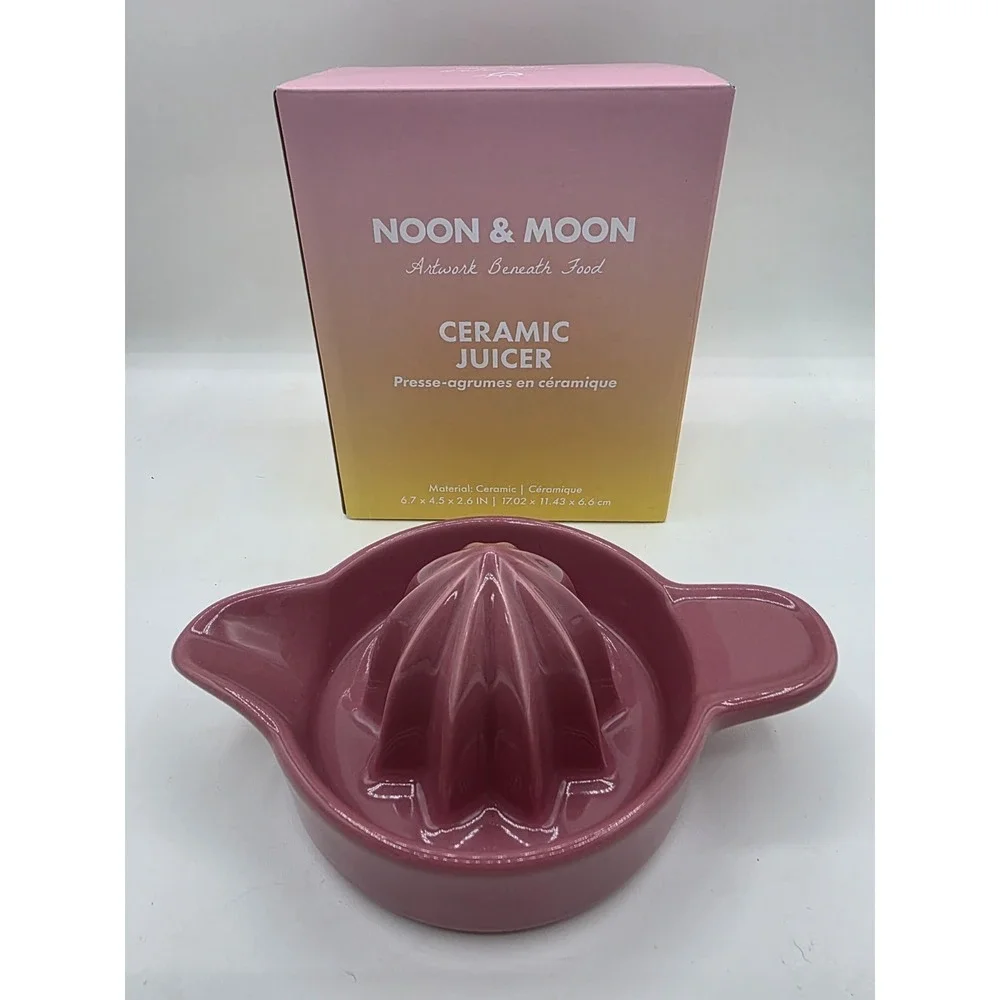 Noon and Moon - Ceramic - Pink - Hand Juicer - New in Box