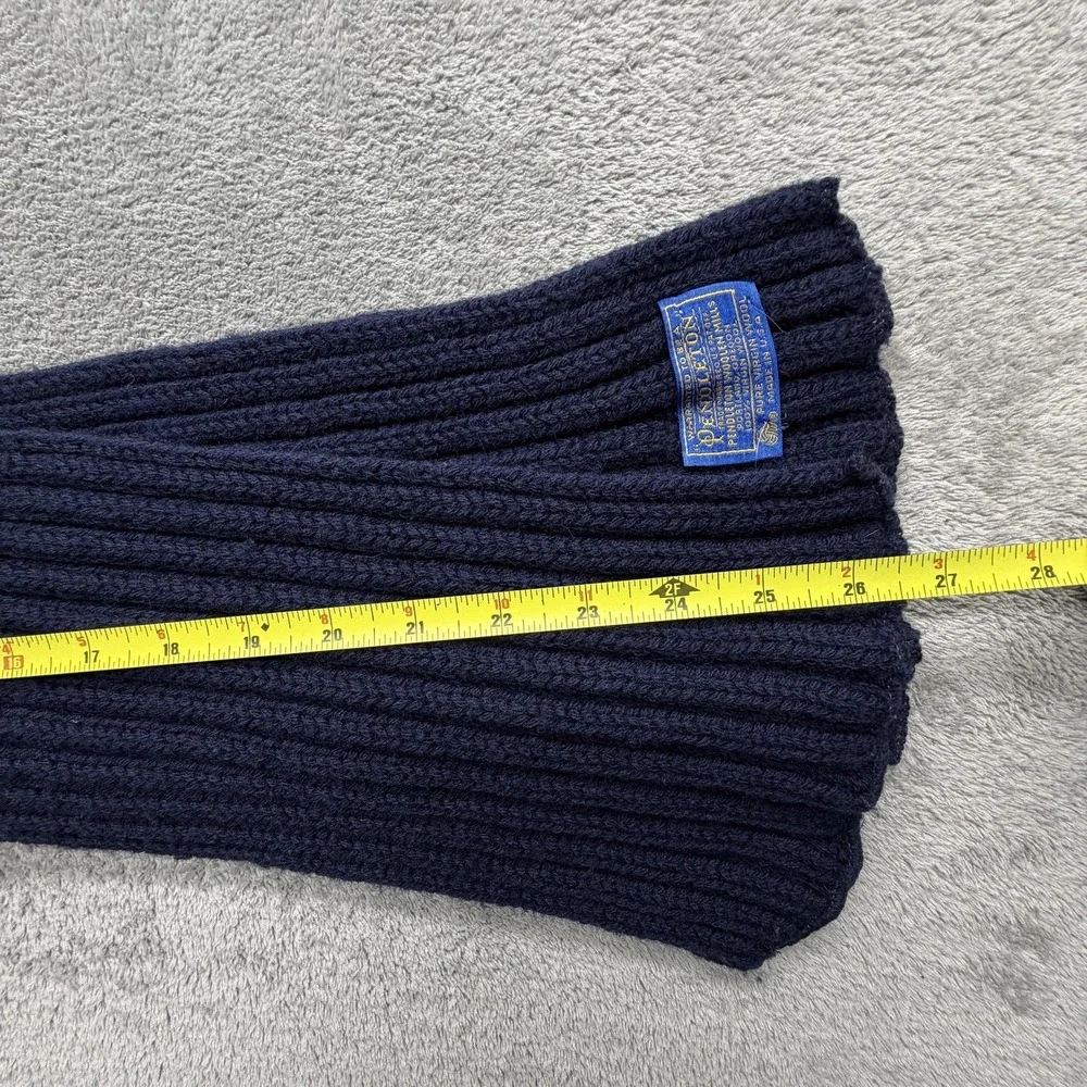Pendleton Scarf Mens One Size‎ Blue 100% Wool Knit Muffler Neck Warmer Made USA