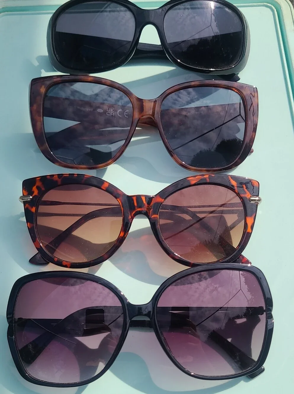 Women’s Oversized Tortoiseshell and Black Sunglasses Set