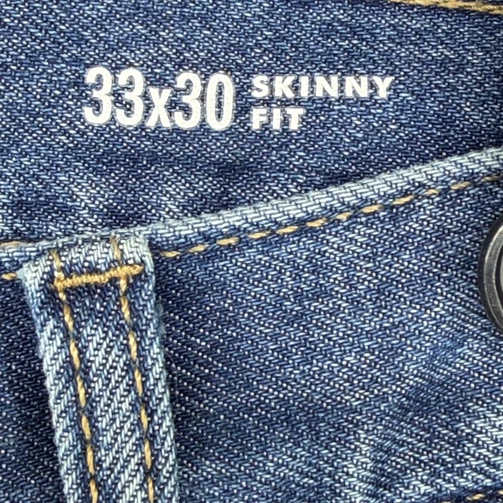 Banana Republic Travel Stretch Jeans Mens 33x30 Skinny Fit Mid Blue‎ 875021-01