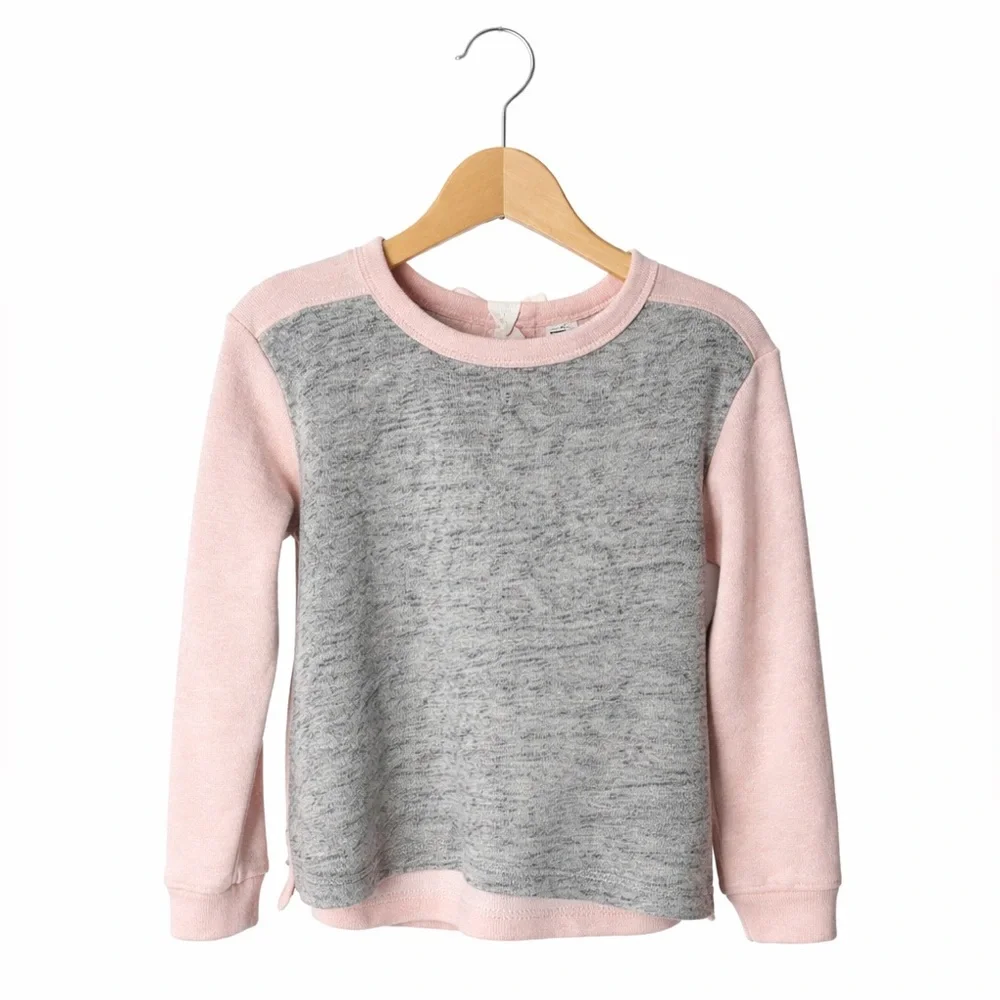 OshKosh B’gosh Girls Color Block Sweatshirt Pink Gray Size 4T Casual Classic