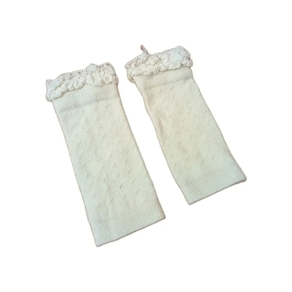 Soft Girl Dollette Princess Cream Coquette Mini Leg Warmers/Boot Cuffs