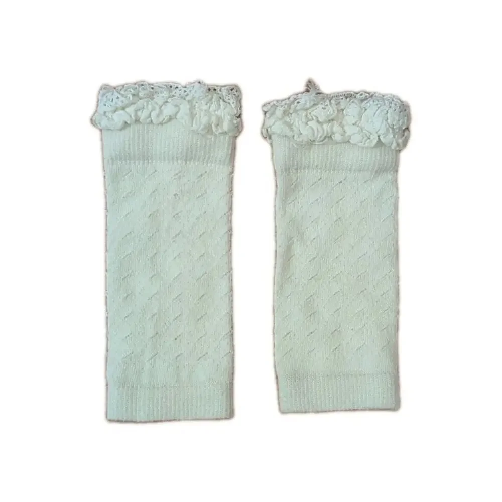 Soft Girl Dollette Princess Cream Coquette Mini Leg Warmers/Boot Cuffs