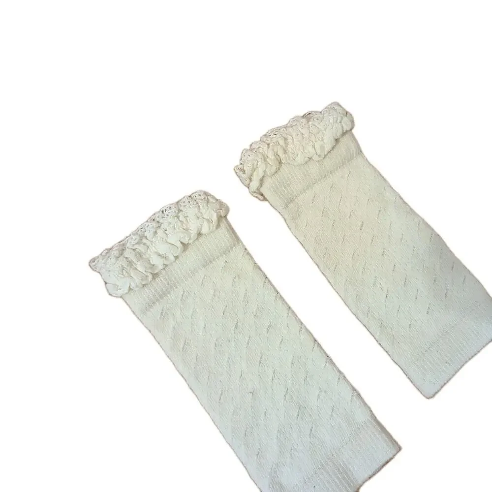 Soft Girl Dollette Princess Cream Coquette Mini Leg Warmers/Boot Cuffs