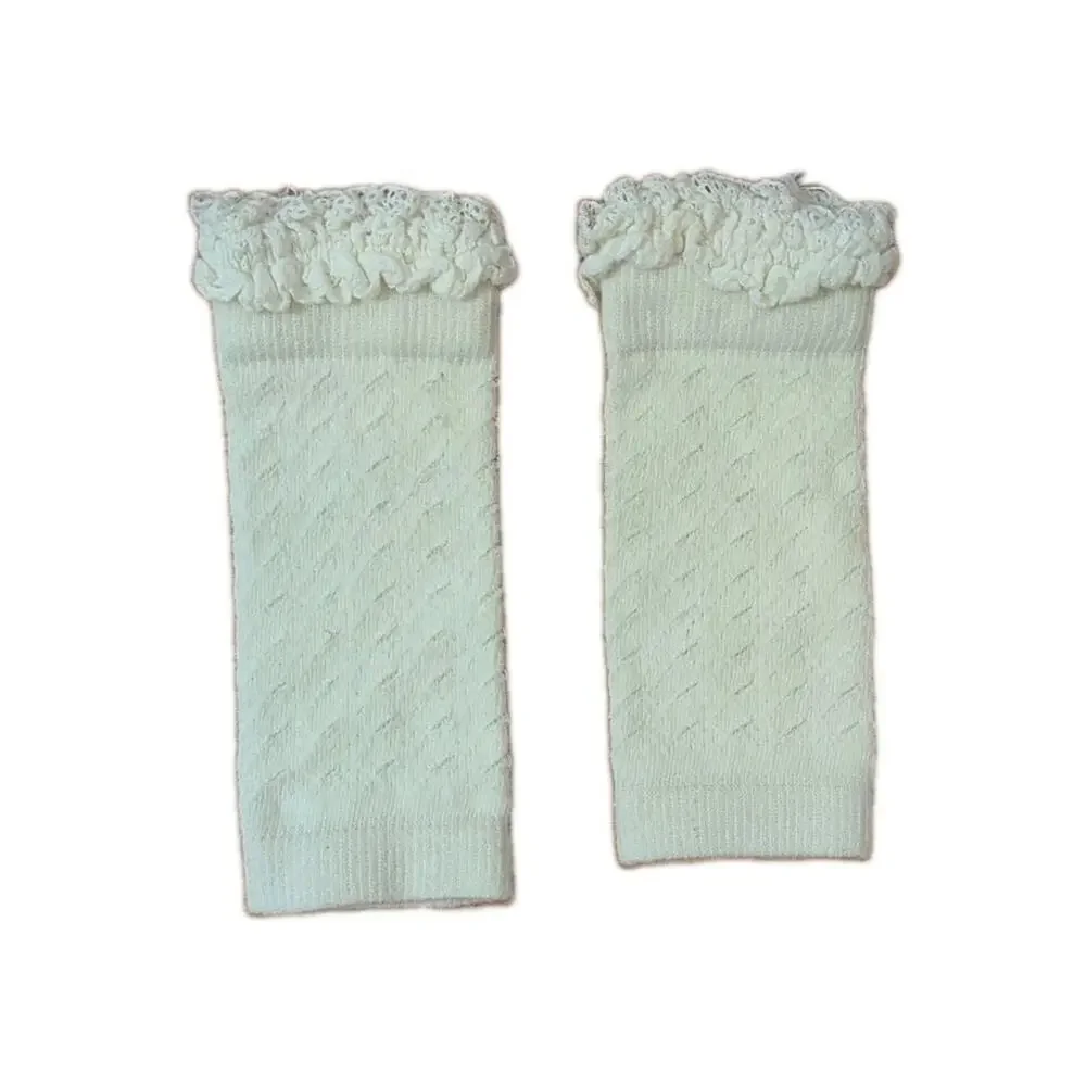 Soft Girl Dollette Princess Cream Coquette Mini Leg Warmers/Boot Cuffs