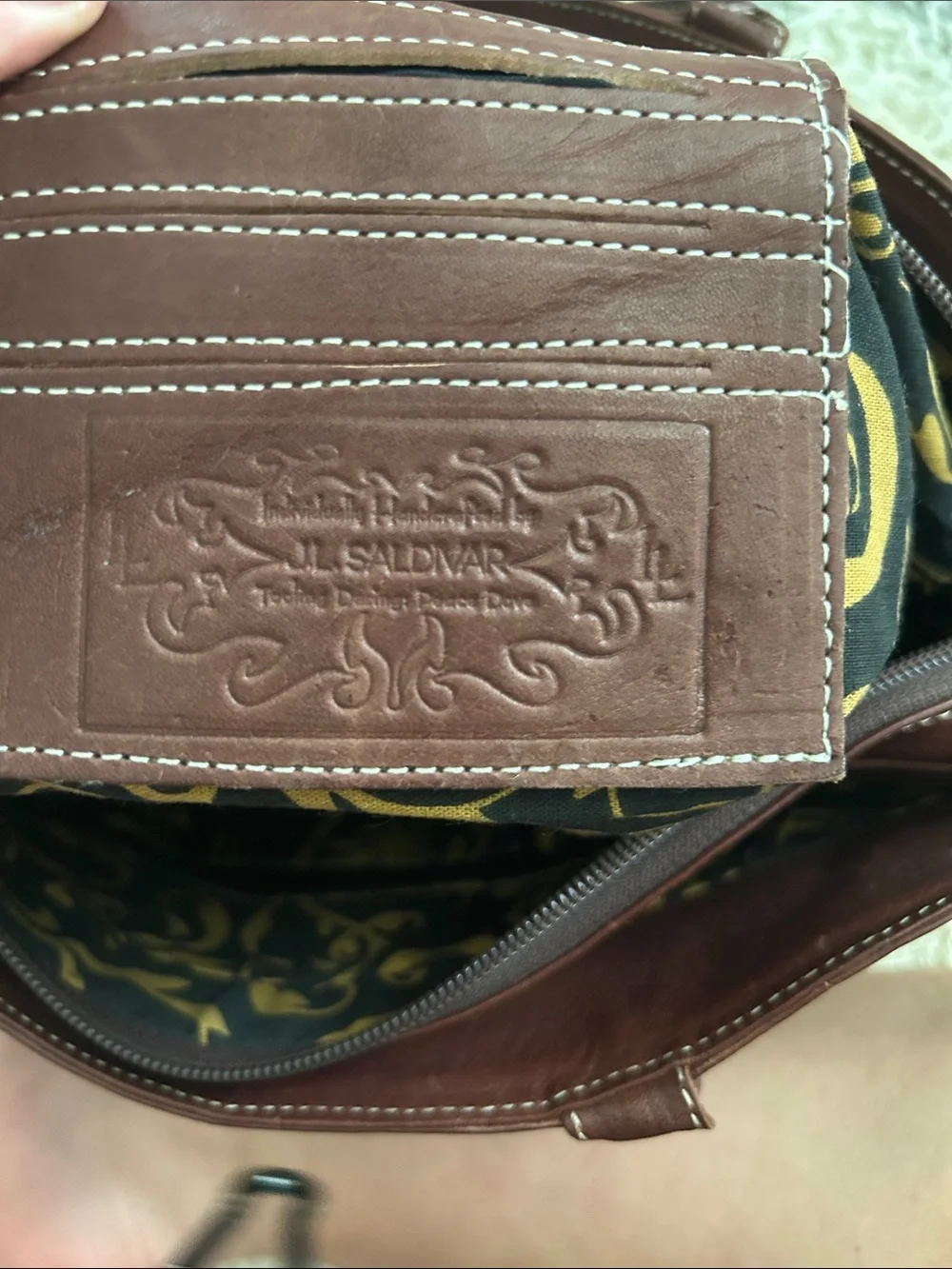JL Saldivar Brown Leather Laptop Bag for Women