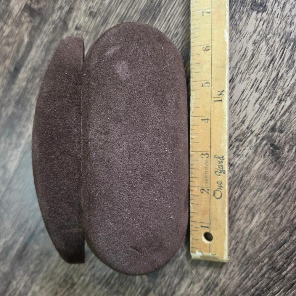 TOM FORD Sunglasses Case Unisex OS Brown Velvet Hard Shell Clamshell Logo