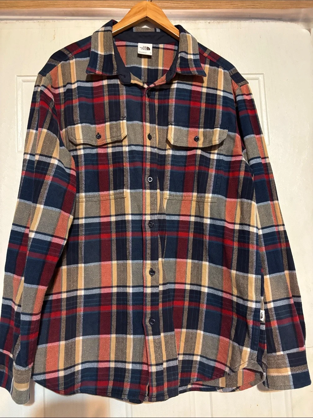 The North Face Men's Plaid Button-Down Shirt - Navy, Red, Beige