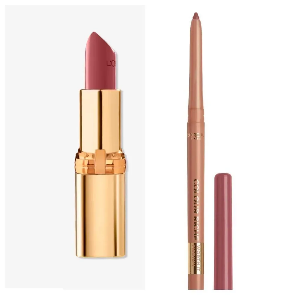 L’Oréal Worth It Medium Lipstick & Worth It Intense Lip Liner New FullSz