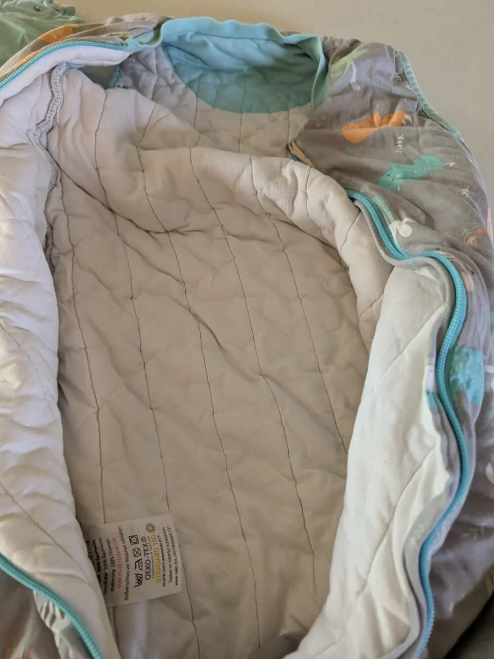 Organic Sleeping Bag with Feet & Foldable Feet Covers - 3.5 TOG