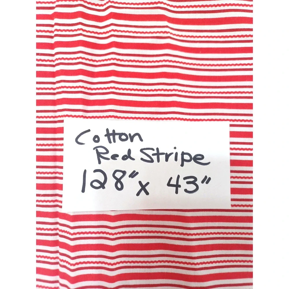Red White Stripes Christmas Craft Sewing Quilting Cotton Fabric 1 Pc 128