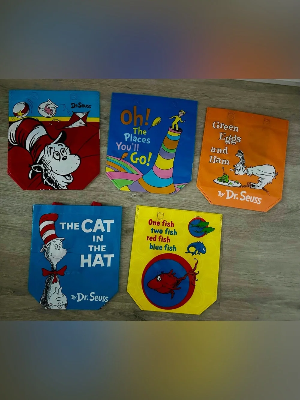 Dr. Seuss paper bulletin totes