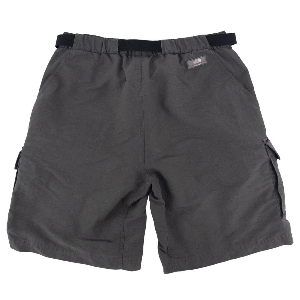 The North Face Mens Medium Cargo Shorts Gray Nylon Integrated Belt A592 Gorpcore