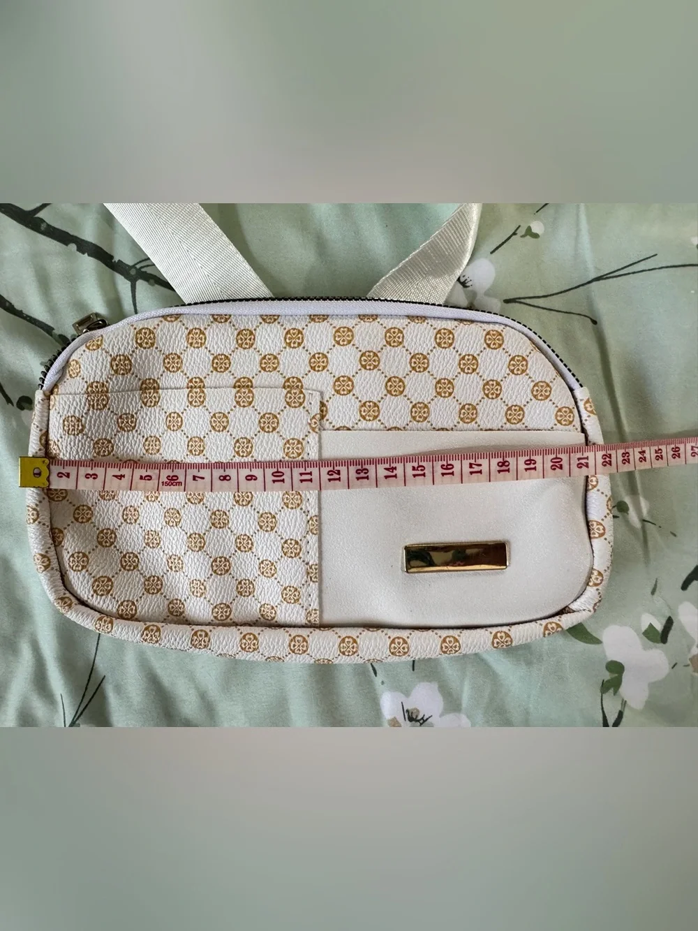 White & Gold Patterned Women’s Crossbody Bag-Brand new, never used, no tag.