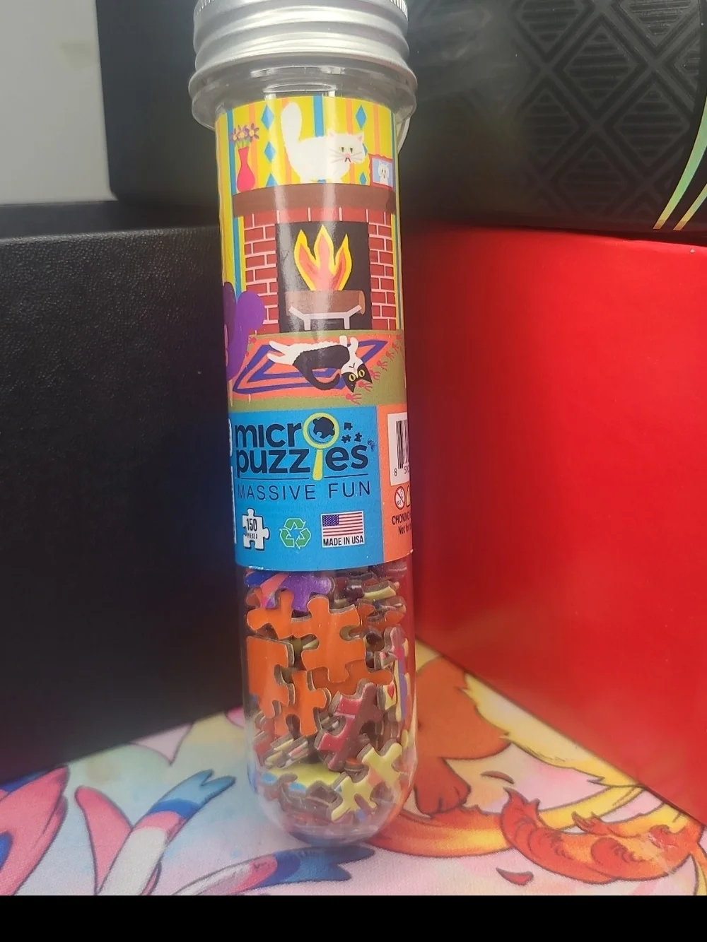 Micro Puzzles- Cat Fireplace Puzzle Tube