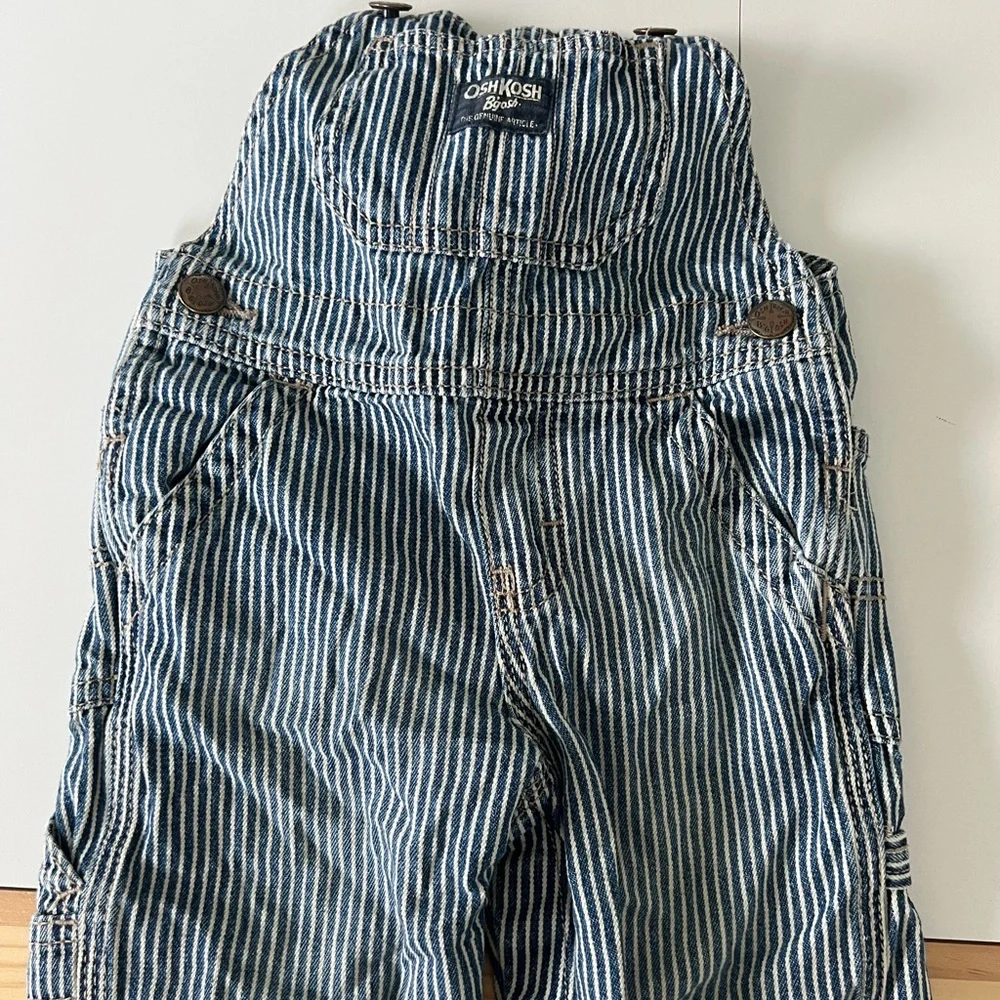 OshKosh B’gosh Pants Overalls Navy and White Stripes 12 Months