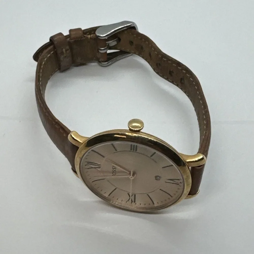 Fossil Jacqueline ES3435 Women's Brown Leather Strap Analog Dial Watch JNA303