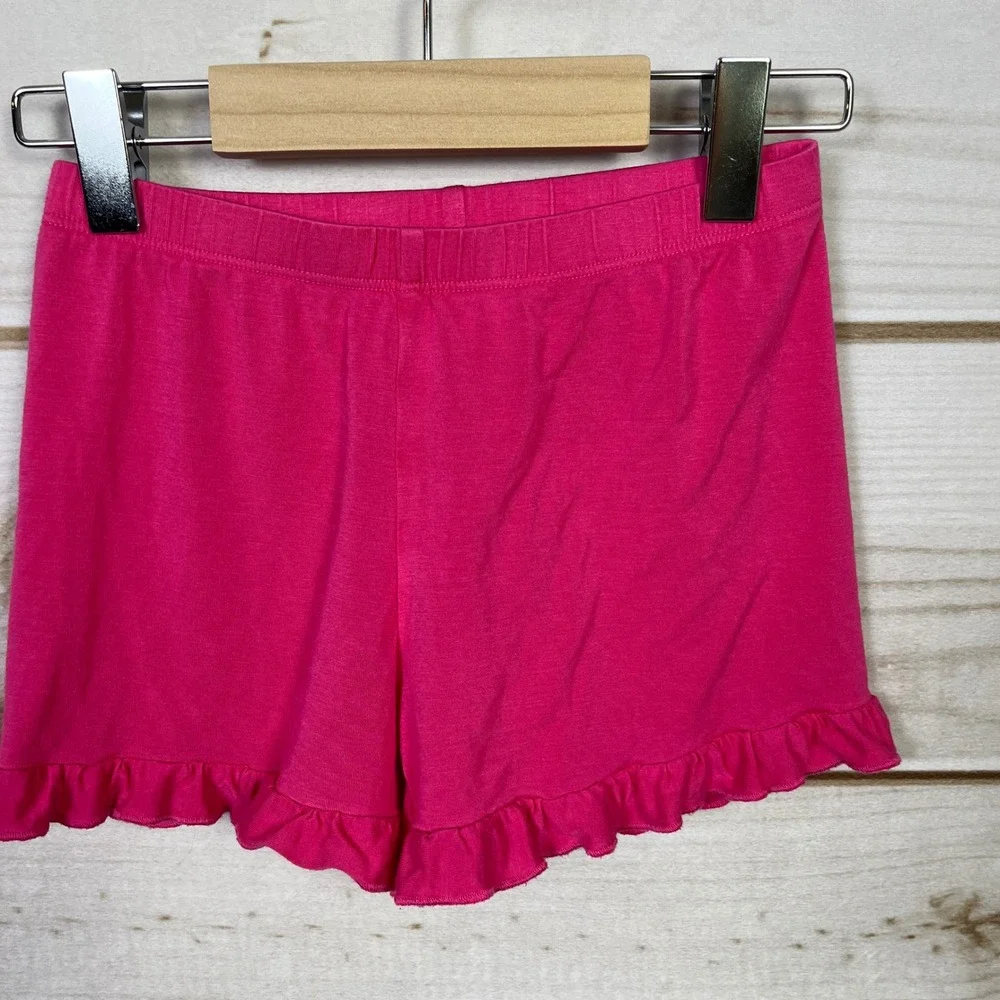 Birdie Bean Kids Rainbow Cloud Bamboo Viscose Pajama Set Pink Ruffle Shorts 7Y