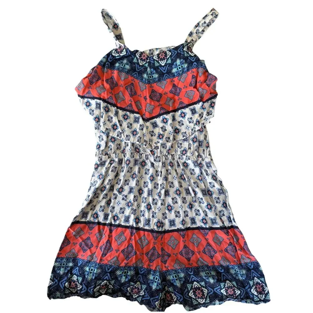 Justice blue and coral print romer size 10