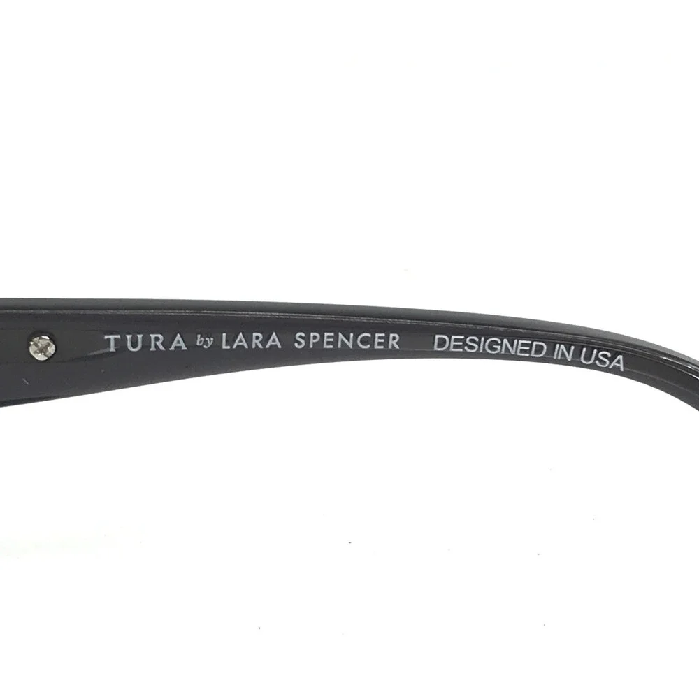 Tura by Lara Spencer Eyeglasses Frames LS117 GRY Gray Black Rectangle 54-17-140