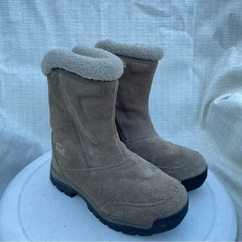 Sorel Women’s Waterfall Suede Tan Boots Sz 7
