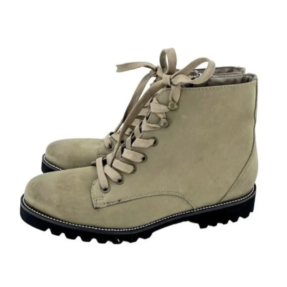 Blondo Boots Rachelle Waterproof Mushroom Nubuck Booties Lace up SZ 7 New