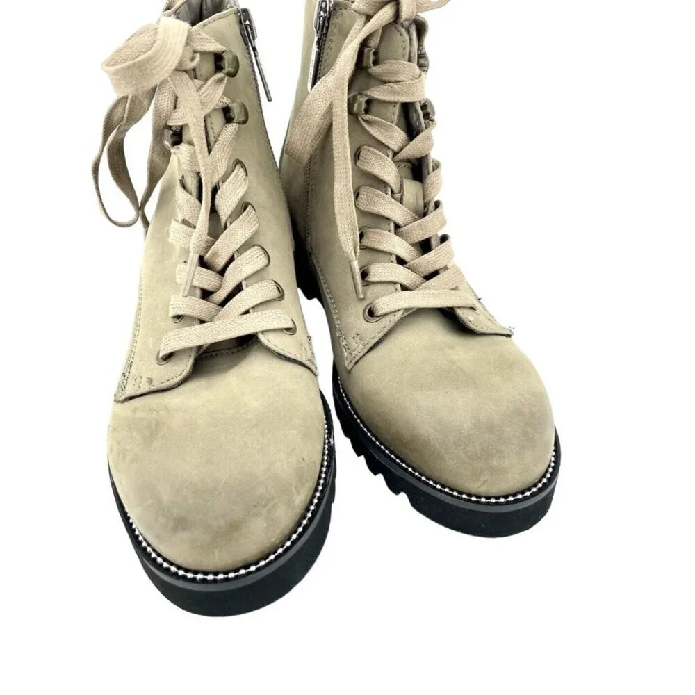 Blondo Boots Rachelle Waterproof Mushroom Nubuck Booties Lace up SZ 7 New
