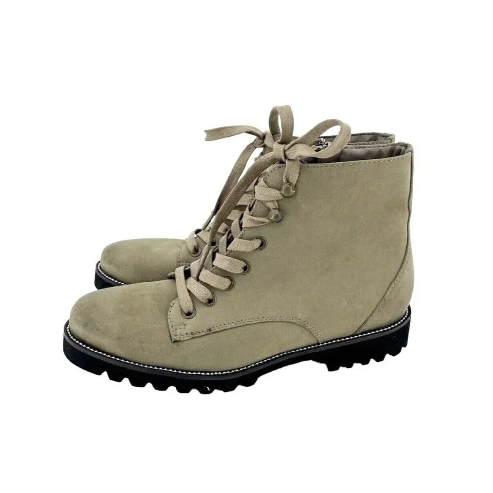 Blondo Boots Rachelle Waterproof Mushroom Nubuck Booties Lace up SZ 7 New