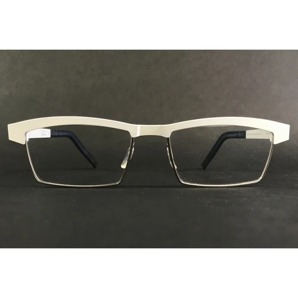 Blackfin Eyeglasses Frames BF674 STATEN COL.400 White Silver Rectangle 53-17-145