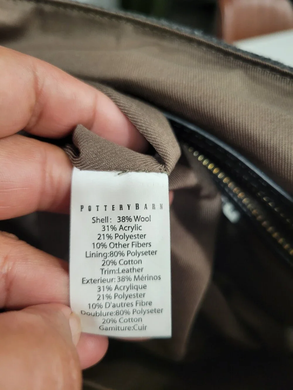 Pottery Barn wear closure