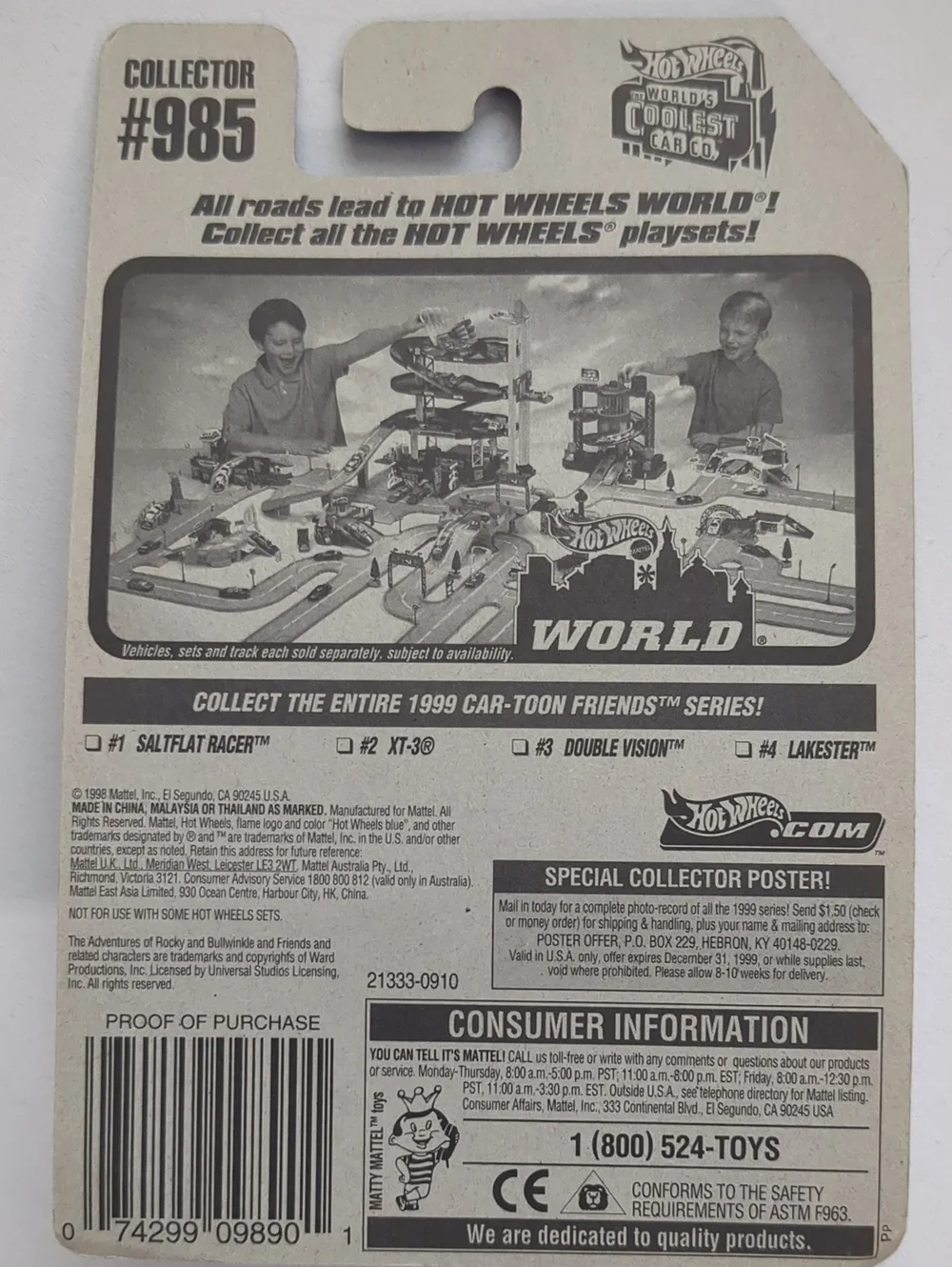 Hot Wheels Car-Toon Friends Series #1/4 Saltflat Racer1998