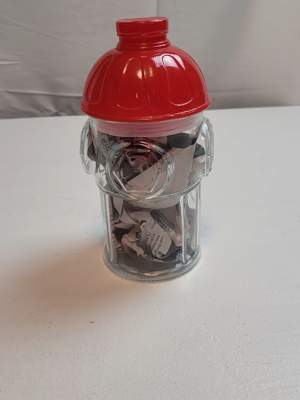 Clear Glass Canister with Red Lid