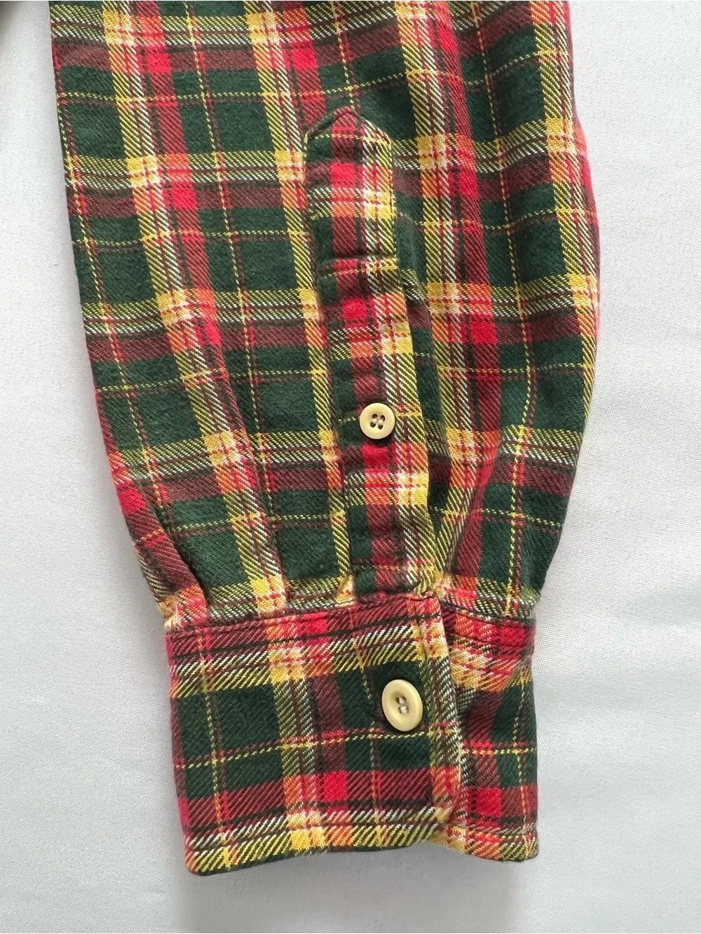J. Crew Vintage Green Orange Yellow Cotton Flannel Fall Winter Button Down