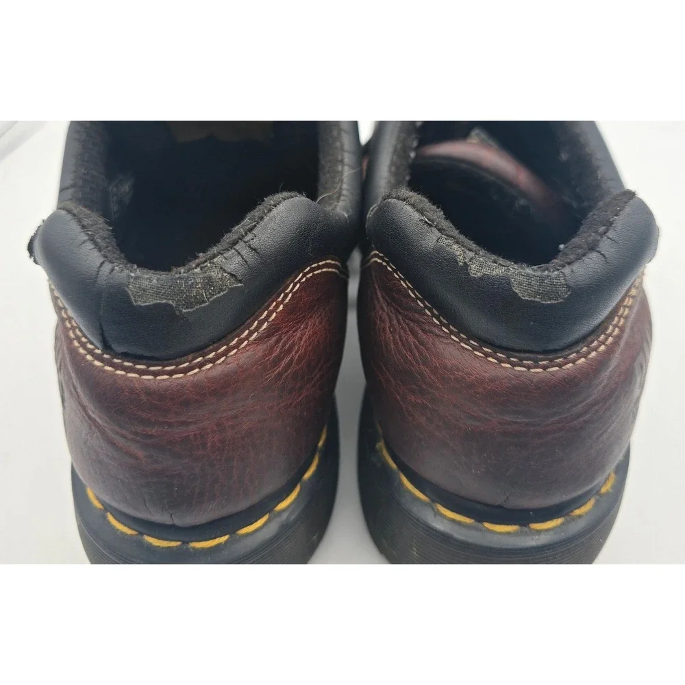 Dr. Martens 7A12 Steel Toe Work Shoes Mens 11 Brown Leather Low Top Boots Y2K