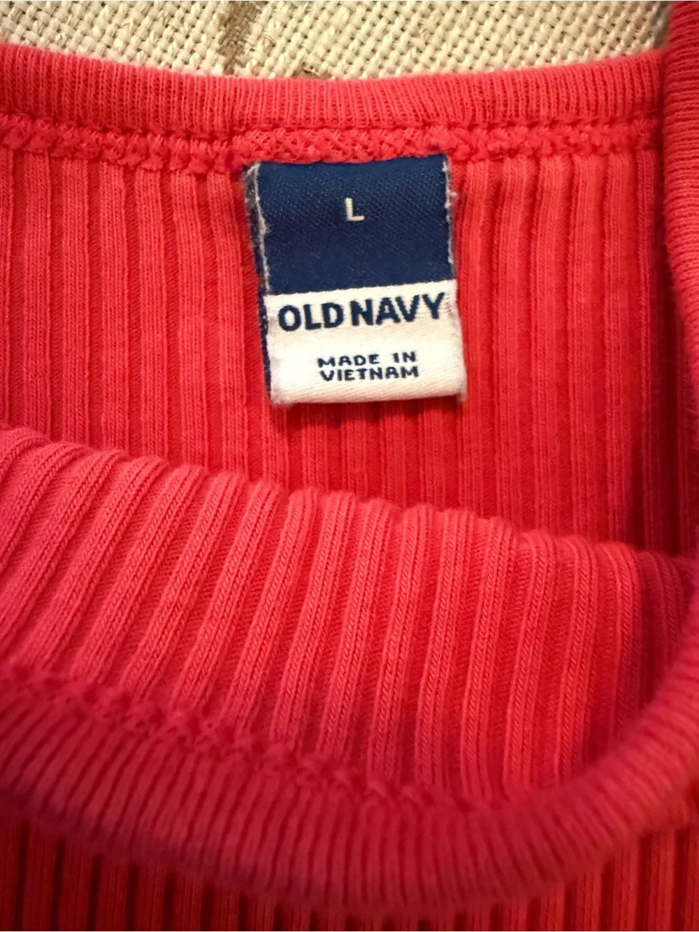 Old Navy Ribbed Scoop Tank Top - Bright Red