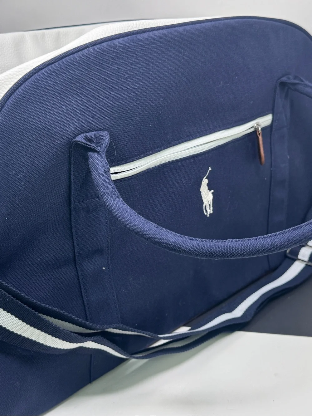 Polo Ralph Lauren Leather and fabric Duffel Bag new