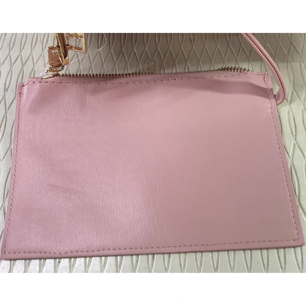 Bebe Everett Women Small Satchel Bag W/pouch Pink Quilted Soft Purse 6x9x4